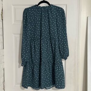 LLR Annabelle Sz XXS NWT Teal Polka Dot Dress